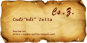Csákó Zella névjegykártya